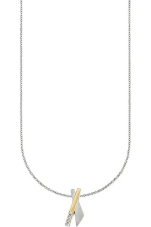 Bruno Banani Kette mit Anhänger Schmuck Geschenk Silber 925 Halsschmuck Halskette Ankerkette Kreuz, mit Zirkonia (synth)