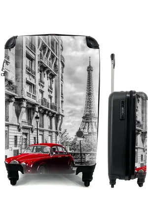 MuchoWow Handgepäckkoffer Eiffelturm - Paris - Schwarz, 4 Rollen, Reisetasche mit rollen, Handgepäck für Ferien, Trolley, Reisekoffer - Verkäufer: GmbH