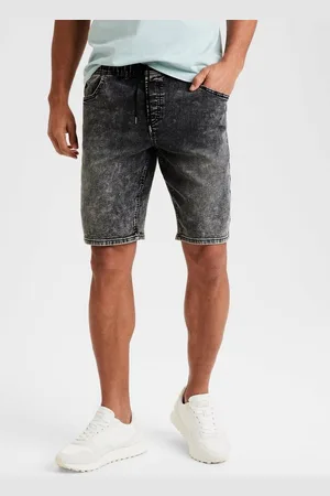 Buffalo Jeansshorts knielang, elastische Schlupf-Bermuda, kurze Hose in moonwashed