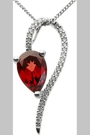 Firetti Kettenanhänger Schmuck Geschenk Gold 333 Halsschmuck Anhänger Halskette, mit Granat oder Peridot - mit Brillanten