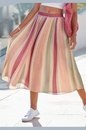 vivance collection Plisseerock mit Farbverlauf, Midirock, Sommerrock