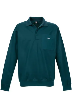 Trigema Sweatshirt Langarm Polo aus Sweat-Qualität