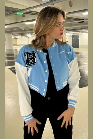 Worldclassca Collegejacke Damen Crop Collegejacke Übergangsjacke Bomberjacke - Verkäufer: