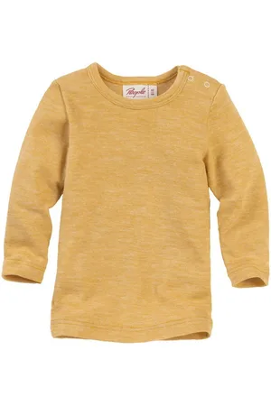 People Wear Organic Langarmshirt für Babys, Baumwolle-Wolle-Seide Langarm-Shirt, uni meliert Bio Baumwolle, Bio Wolle - Verkäufer: Primeri GmbH