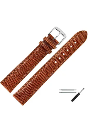 MARBURGER Uhrenarmband 12mm Leder XL Extra Lang Eidechse Schuppung - Verkäufer: