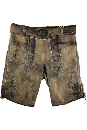 Mark Maddox Trachtenlederhose Kurze Herren Lederhose 