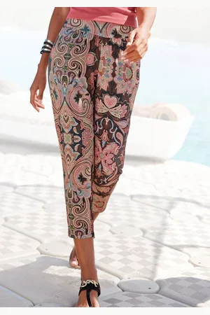 Lascana 7/8-Hose mit breitem Bündchen und Alloverdruck, Jerseyhose, elastisch