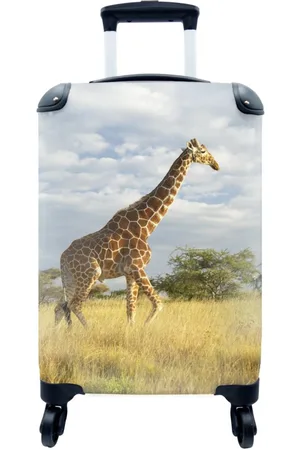 MuchoWow Handgepäckkoffer Giraffe - Safari - Gras, 4 Rollen, Reisetasche mit rollen, Handgepäck für Ferien, Trolley, Reisekoffer - Verkäufer: GmbH