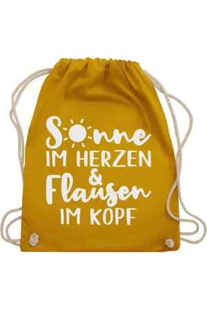 Shirtracer Turnbeutel Sonne im Herzen und Flausen im Kopf, Sprüche Statement mit Spruch - Verkäufer: