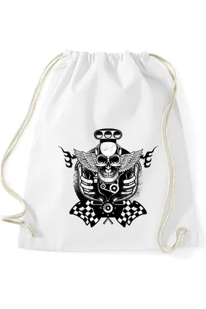 Youth Designz Turnbeutel Totenkopf Motor Baumwoll Tasche Turnbeutel, mit trendigem Print - Verkäufer: EmDa Trading GmbH