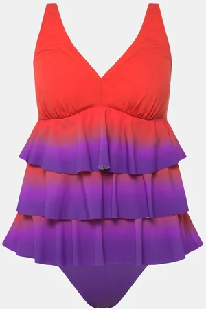 Ulla Popken Tankini Tankini Farbverlauf Volants Softcups V-Ausschnitt - Verkäufer: Popken Fashion Group