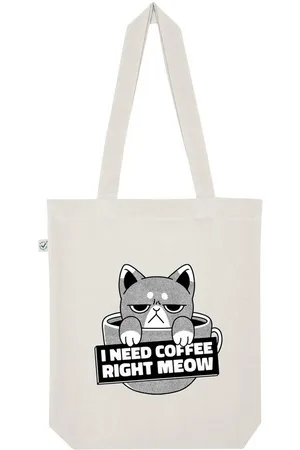 Youth Designz Tragetasche "I Need Coffee Right Meow" Jutebeutel Tasche Lange Henkel, mit trendigem Print - Verkäufer: EmDa Trading GmbH