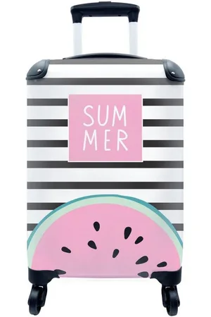 MuchoWow Handgepäckkoffer Wassermelone - Obst - Rosa, 4 Rollen, Reisetasche mit rollen, Handgepäck für Ferien, Trolley, Reisekoffer - Verkäufer: GmbH