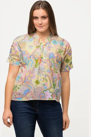 Ulla Popken Longbluse Bluse floraler Druck Oversized V-Ausschnitt - Verkäufer: Popken Fashion Group