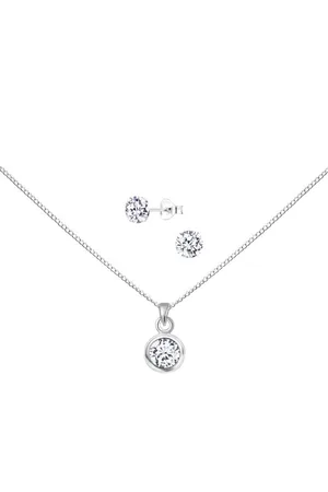 ALEXANDER YORK Schmuckset SOLITÄR, 4-tlg. (Kette mit Anhänger, Ohrstecker), 925 Sterling Silber - Verkäufer: