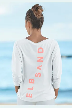 ELBSAND Langarmshirt Raina mit Logoprint hinten, Longsleeve aus Baumwoll-Mix