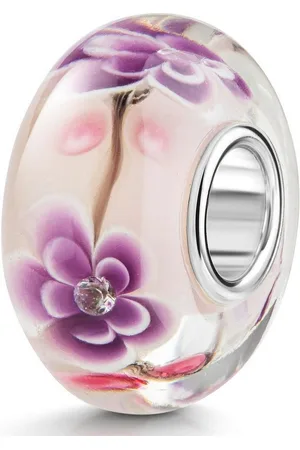 Materia Bead Glasperle Blüten Blumen Rosa Lila Zirkonia 947, Hülse aus 925 Sterling Silber - Verkäufer: Schmuck