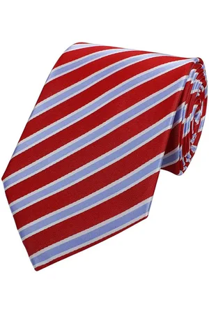 Fabio Farini Krawatte Gestreifte Herren Krawatten - klassische Schlips in 8cm Breite (ohne Box, Gestreift) Breit (8cm), Rot/Lila/Weiß - Verkäufer: