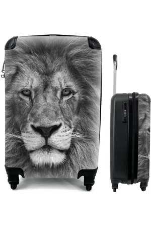 MuchoWow Handgepäckkoffer Löwe - Schwarz - Porträt, 4 Rollen, Reisetasche mit rollen, Handgepäck für Ferien, Trolley, Reisekoffer - Verkäufer: GmbH