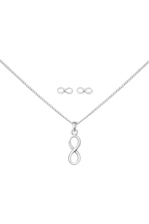 ALEXANDER YORK Schmuckset INFINITY UNENDLICHKEITSZEICHEN, 4-tlg. (Kette mit Anhänger, Ohrstecker), 925 Sterling Silber - Verkäufer: