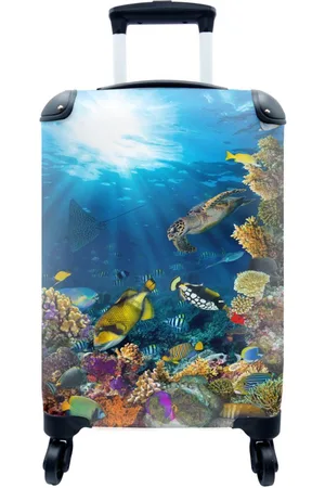 MuchoWow Handgepäckkoffer Meerestiere - Fische - Wasser, 4 Rollen, Reisetasche mit rollen, Handgepäck für Ferien, Trolley, Reisekoffer - Verkäufer: GmbH