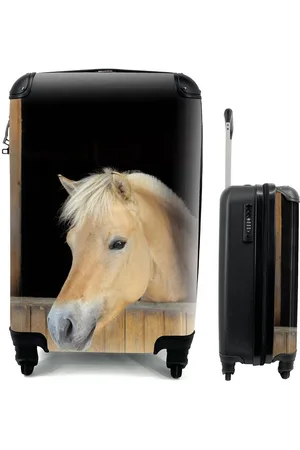 MuchoWow Handgepäckkoffer Fjordpferd in einem Holzstall, 4 Rollen, Reisetasche mit rollen, Handgepäck für Ferien, Trolley, Reisekoffer - Verkäufer: GmbH
