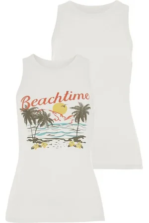 beachtime Tanktop (Packung, 2-tlg) mit tropischem Druck