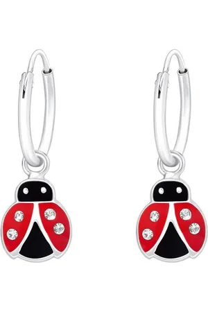 ALEXANDER YORK Paar Creolen CHARM-MARIENKÄFER rot Kristall weiß, 2-tlg., 925 Sterling Silber - Verkäufer: