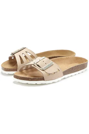 ELBSAND Sandale Pantolette Mule, offener Schuh aus Leder mit weichem Komfortkorkfußbett