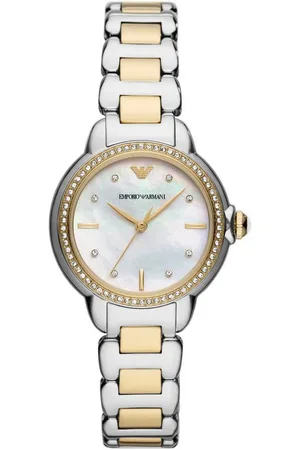 Emporio Armani Quarzuhr AR11524, Armbanduhr, Damenuhr, Perlmutt-Zifferblatt, Edelstahlarmband