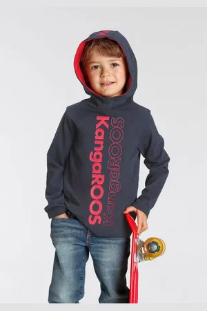 KangaROOS Kapuzenshirt Kleine Jungen Langarm, Basic-Passform, bedruckt, aus 100% Baumwolle