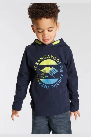 KangaROOS Langarmshirt Shirt für kleine Jungen Kapuzenshirt mit Print