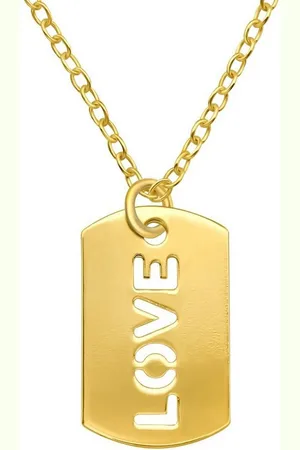 ALEXANDER YORK Kette mit Anhänger PLÄTTCHEN LOVE in Gold, 2-tlg., 925 Sterling Silber - Verkäufer: