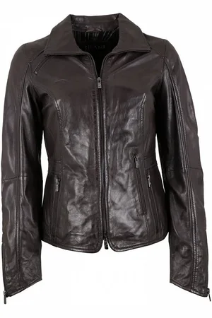 Jilani Lederjacke Enna #KJ - Damen Lederjacke Lammnappa dunkelbraun Pflanzlich gegerbt - Verkäufer: Lederjacken24