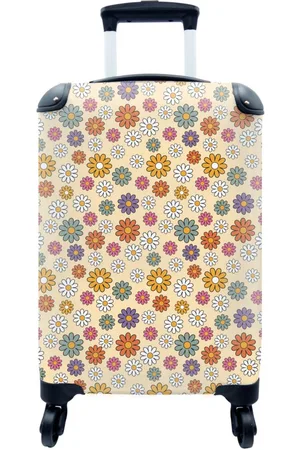 MuchoWow Handgepäckkoffer Vintage - Muster - Blumen - Pflanzen, 4 Rollen, Reisetasche mit rollen, Handgepäck für Ferien, Trolley, Reisekoffer - Verkäufer: GmbH