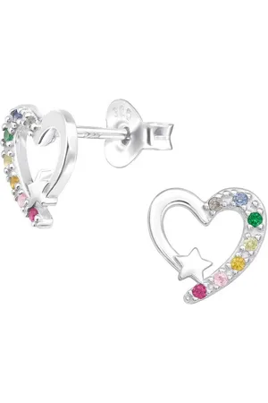 ALEXANDER YORK Paar Ohrstecker STERNSCHWEIF HERZ regenbogenfarben, 2-tlg., 925 Sterling Silber - Verkäufer: