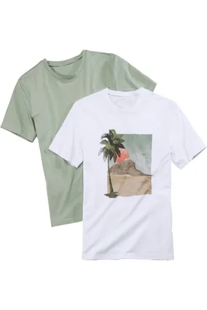 beachtime T-Shirt (Packung, 2-tlg) Freizeitshirt mit Rundhals und Frontprint aus reiner Baumwolle