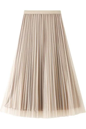 DEBAIJIA Plisseerock Damen Tüllrock Sommer Frauen Mesh Elegante Hohe Taille Midi - Verkäufer: Paciea UG