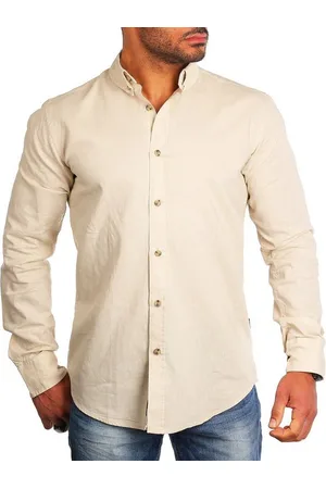 Carisma Langarmhemd Herren Leinen Baumwoll Mix Casual Hemd 8529 Regular Button-Down-Kragen Langarm Uni - Verkäufer: fresh-style