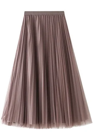 DEBAIJIA Plisseerock Damen Tüllrock Sommer Frauen Mesh Elegante Hohe Taille Midi - Verkäufer: Paciea UG