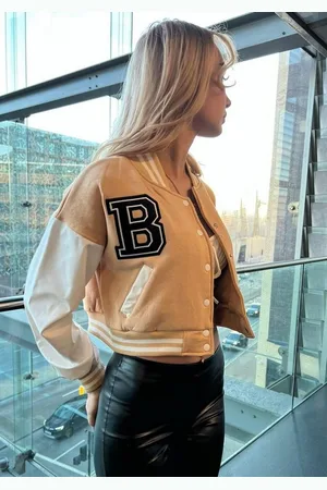 Worldclassca Collegejacke Damen Crop Collegejacke Übergangsjacke Bomberjacke - Verkäufer:
