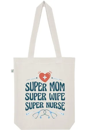 Youth Designz Tragetasche "Super Mom, Super Wife, Super Nurse" Jutebeutel Tasche Lange Henkel, mit trendigem Print - Verkäufer: EmDa Trading GmbH
