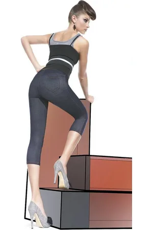 Basbleu Caprihose Fashion Leggings Leggins Capri Denim Hose 200den Blanka Short 3-M Jeansoptik - Verkäufer: YESET Shop