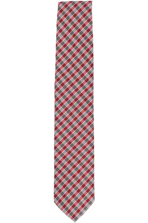 Fabio Farini Krawatte karierte Herren Schlips - Krawatte in 6cm oder 8cm Breite (ohne Box, Kariert) Schmal (6cm), Rot/Grau/Weiß - Verkäufer: