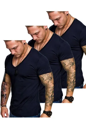 amaci T-Shirt 3. EUGENE Herren 3er-Pack T-Shirts (3er-Pack) Herren Basic Oversize T-Shirt mit V-Ausschnitt - Verkäufer: