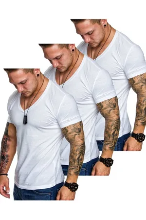 amaci T-Shirt 3. EUGENE Herren 3er-Pack T-Shirts (3er-Pack) Herren Basic Oversize T-Shirt mit V-Ausschnitt - Verkäufer: