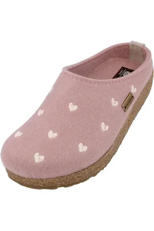 Haflinger Grizzly Cuoricino Filzclog aus reinem Wollfilz Unisex Herzmotiv Hausschuh - Verkäufer: Natural Slipper