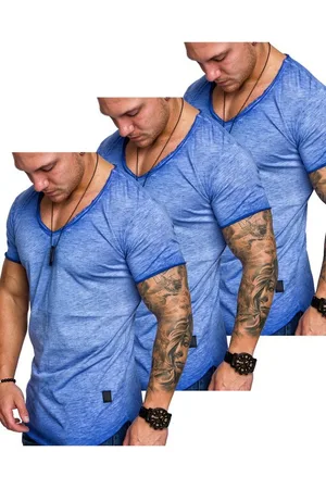 amaci T-Shirt 3. NYC Herren 3er-Pack T-Shirts (3er-Pack) Herren Basic Oversize T-Shirt mit V-Ausschnitt - Verkäufer: