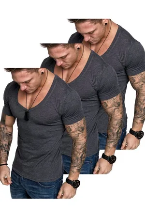 amaci T-Shirt 3. EUGENE Herren 3er-Pack T-Shirts (3er-Pack) Herren Basic Oversize T-Shirt mit V-Ausschnitt - Verkäufer: