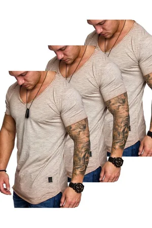 amaci T-Shirt 3. NYC Herren 3er-Pack T-Shirts (3er-Pack) Herren Basic Oversize T-Shirt mit V-Ausschnitt - Verkäufer: